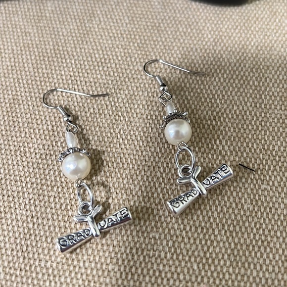 Graduation Gift Idea Diploma Dangle Earrings - Picture 3 of 6